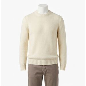 NEW FAHERTY heirloom crewneck sweater in bone